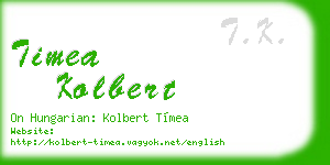 timea kolbert business card