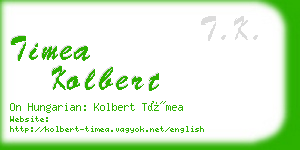 timea kolbert business card